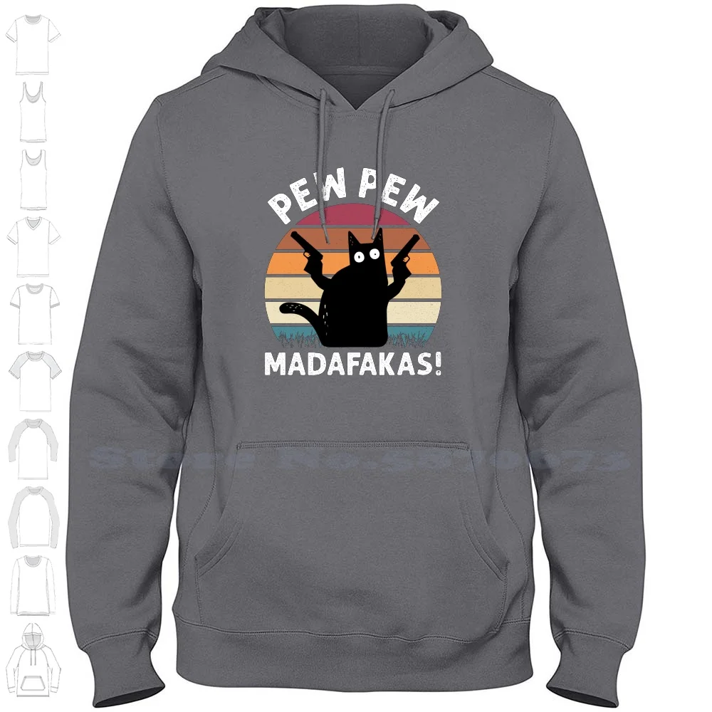 Vintage Retro Black Cat Madafakas! Funny Cat Madafakas Hoodies Sweatshirt For Men Women Funny Cat