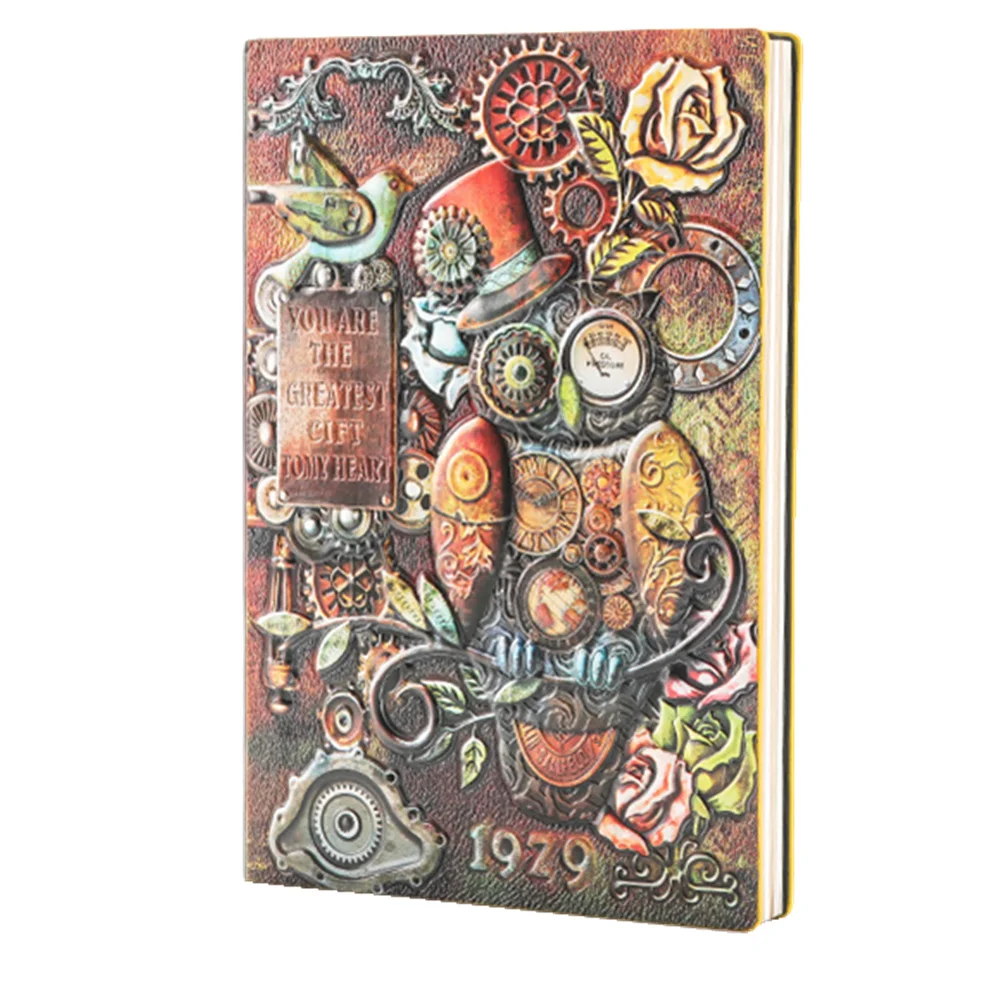 

The Book of Shadows Magic Spell Book Embossed Retro Notebook -Owl