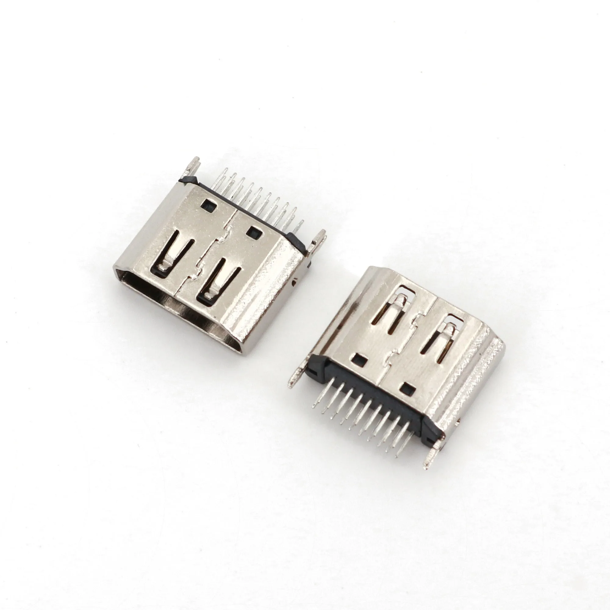 10Pcs Type A Straight 180 Degrees DIP HDMI-compatible Female Socket 19Pin PCB Solder Connector