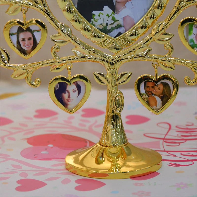 LASODY FAMILY TREE WITH 10 + 1 HANGING PICTURE FRAMES METAL TABLE TOP PHOTO FRAME DECORATION