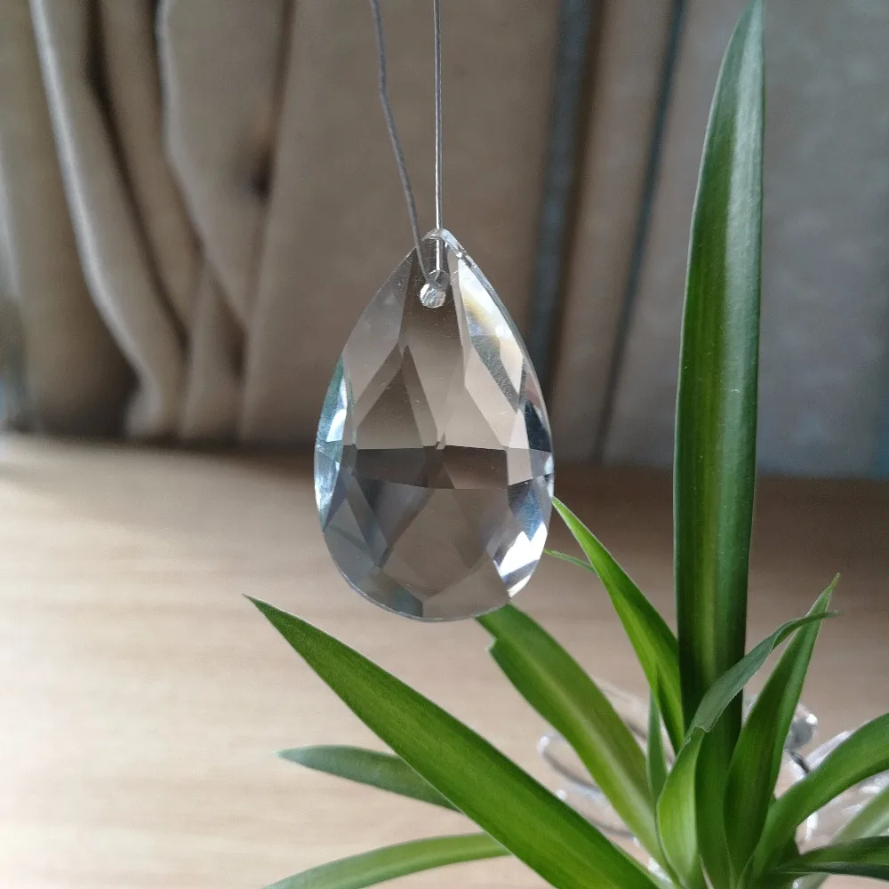 22mm 38mm 50mm 63mm 76mm Clear Glass Tear Drop Crystal Chandelier Parts K9 Glass Suncatcher Prism Hanging Trimming Pendants