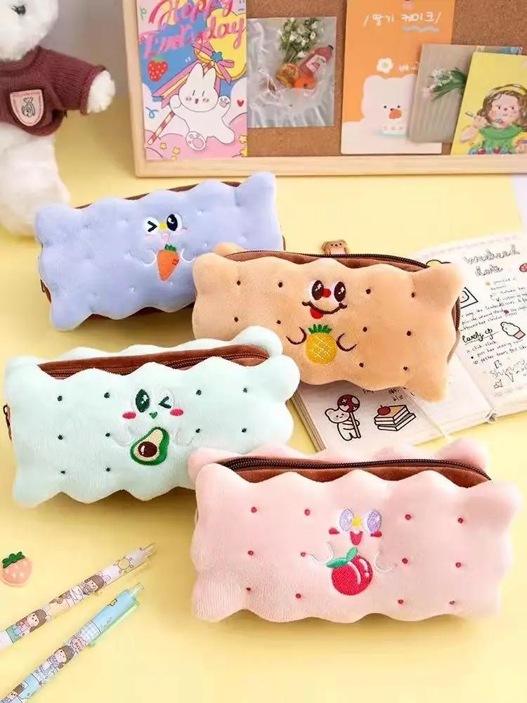 

Biscuit shape pencil cases freeshipping Pencil Case Cute Large-Capacity Stationery Bag Kawaii Animal Students Pencil bag