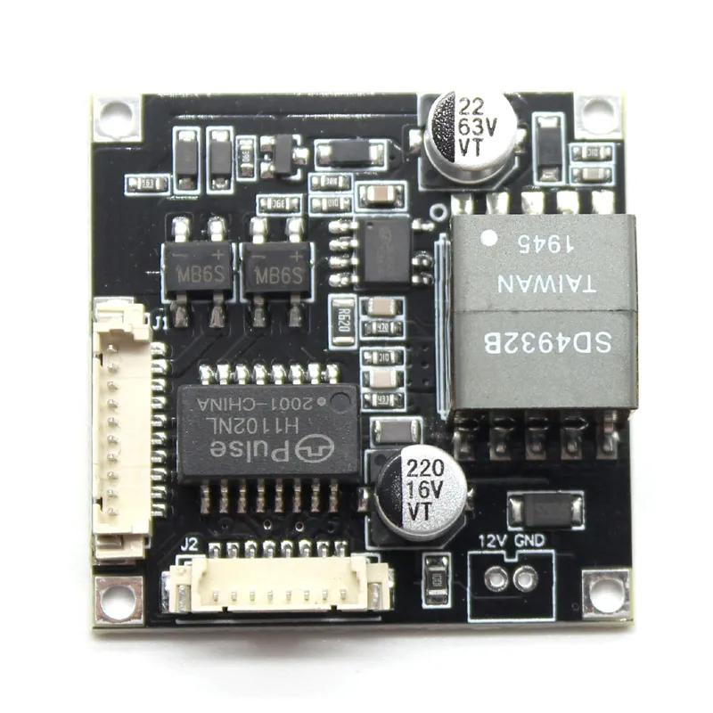 Input 48V 38*38mm cctv ip camera POE module PCB board output DC12V for IPC with POE cable