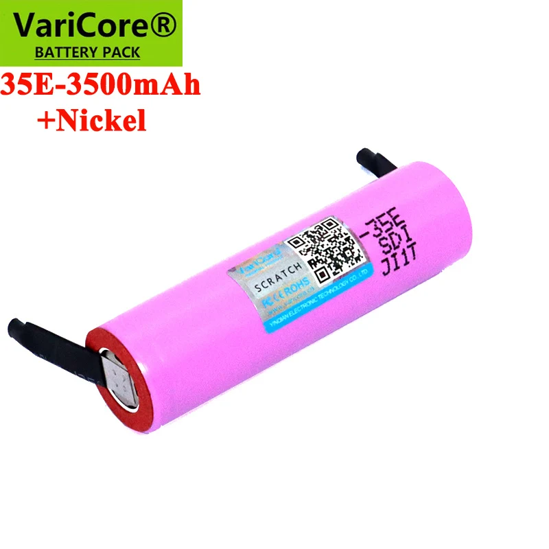 New Original INR18650-35E 3.7V 3500mAh Max 13A Discharge Power Battery For Mobile power batteries+Nickel sheet