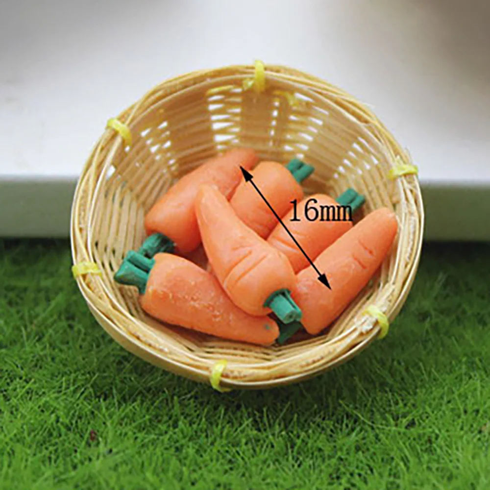 3Pcs 1/12 Dollhouse Miniature Accessories Mini Resin Vegetables Simulation Kitchen Food Model Toys for Doll House Decoration