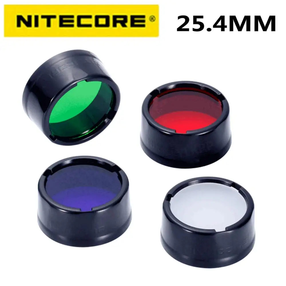 NITECORE Filter NFR25 NFG25 NFB25 NFD25 for flashlight with head 25.4mm for Nitecore EA1 EA2 EC1 EC2 MH1A MH2A MH1C