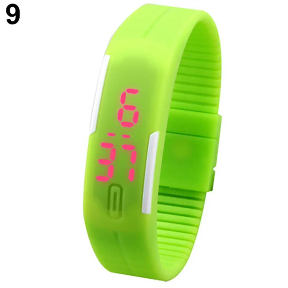 Popular Men\'s Women\'s Silicone Red LED Sports Bracelet Touch Watch Digital Wrist Watch Electronic Wrist Watch For Boy Girl Gift