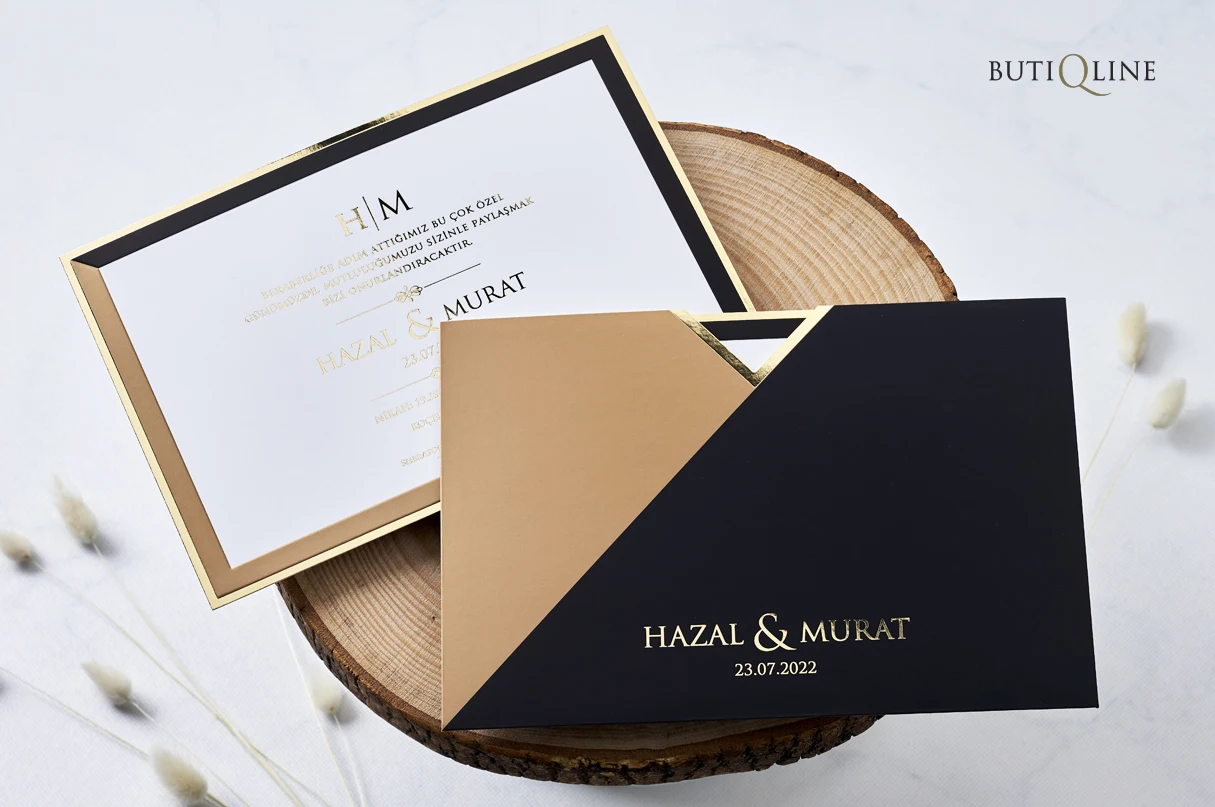 

50 pcs Customizable, Luxury Cardboard Wedding Invitation Card,Baby Shower Cards and Wish Cards, Save the Date ERD1147