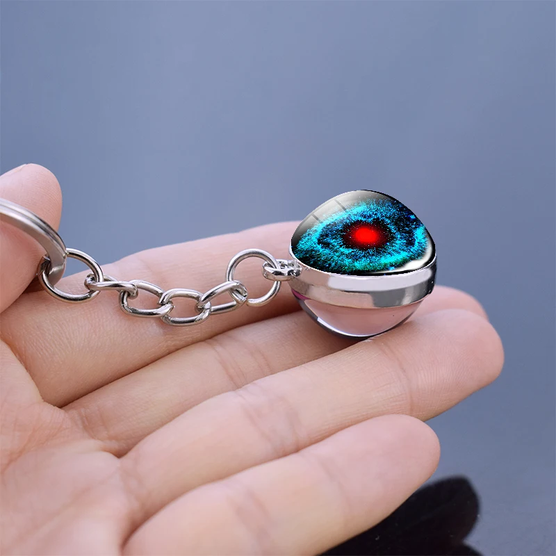 Helix Nebula Planet Keychain The Andromeda Galaxy Art Picture Glass Ball Pendent Keychain Star Keyring Astronomy Gift