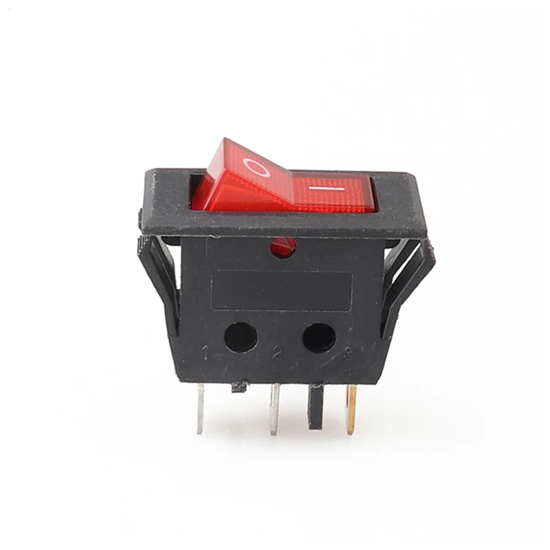 KCD3-101NBV 3PIN Boot Rocker Switch Red Spst Ⅰ/0 On Off Rocker Positie Schakelaar