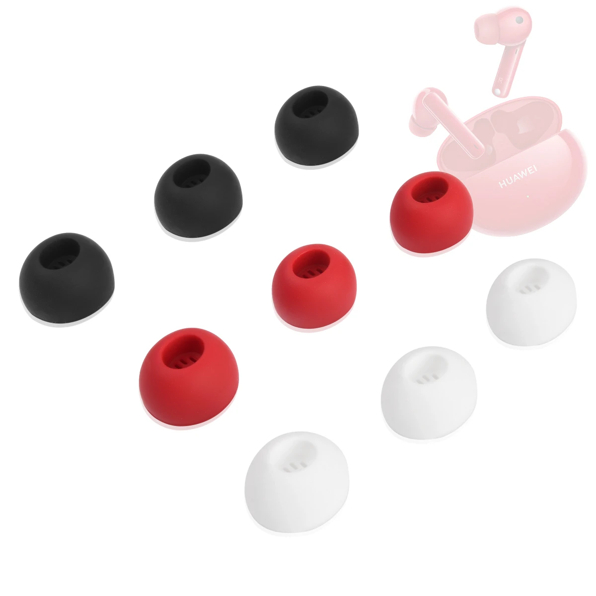 6Pcs Silicone Ear Tips for HUAWEI Freebuds 4i 3i Eartips TWS Wireless Active Noise Reduction Earbuds Tips High Quality Dust Net