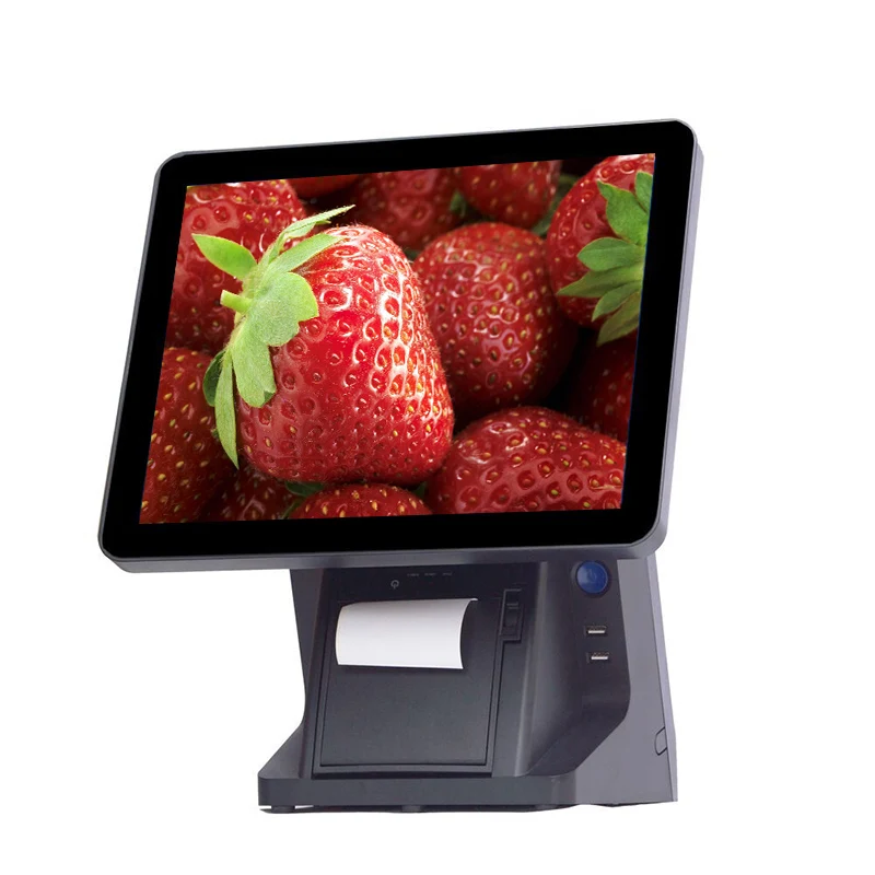 

High quality POS machine for retaiers 15 inch screen POS system with built-in printer VFD touch screen POS machine