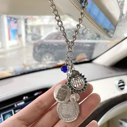 Islam car handings Allah four Qul suras AYATUL KURSI stainless steel Car Pendant