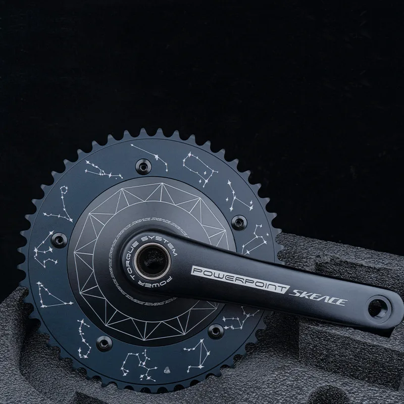 Skeace Crank Fixed Gear Crankset Disk Type Single Speed TRACK BIKE 49T 165mm 144BCD Crankset Bicycle Chainwheel Sprocket