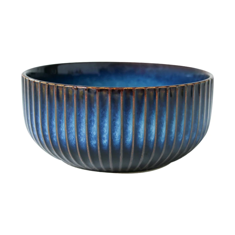 KINGLANG Ceramic Deep Blue Dinner Set Porcelain Tableware Set for 2/4 person Use Bowl Dish
