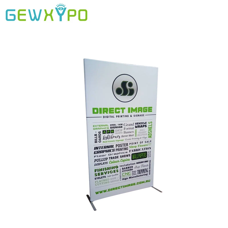 Portable 4ft Width Square Corners Iron Feet Economy 25mm EZ Tube Trade Show Display Banner Stand With Your Own Graphics Printing