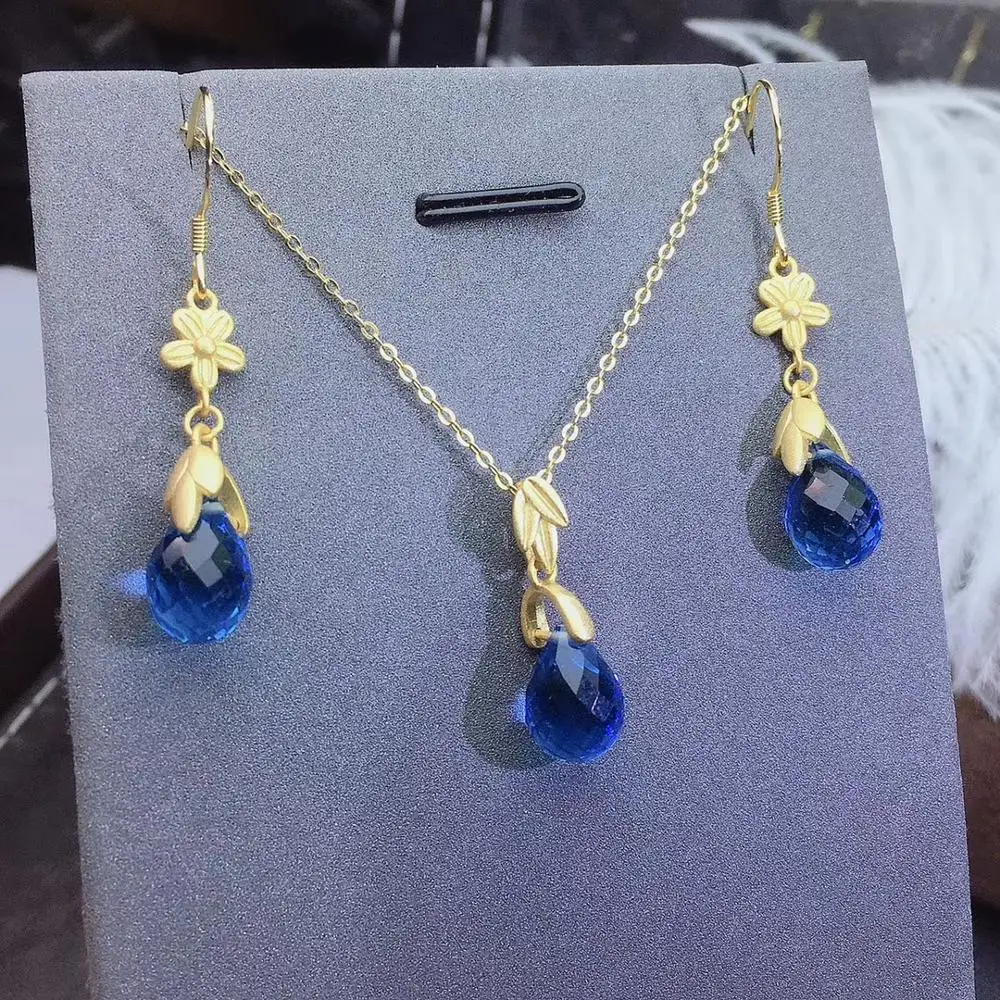 Natural topaz set, New technology. 925 silver plated with gold. The price is super cheap. Highly recommended by the owner