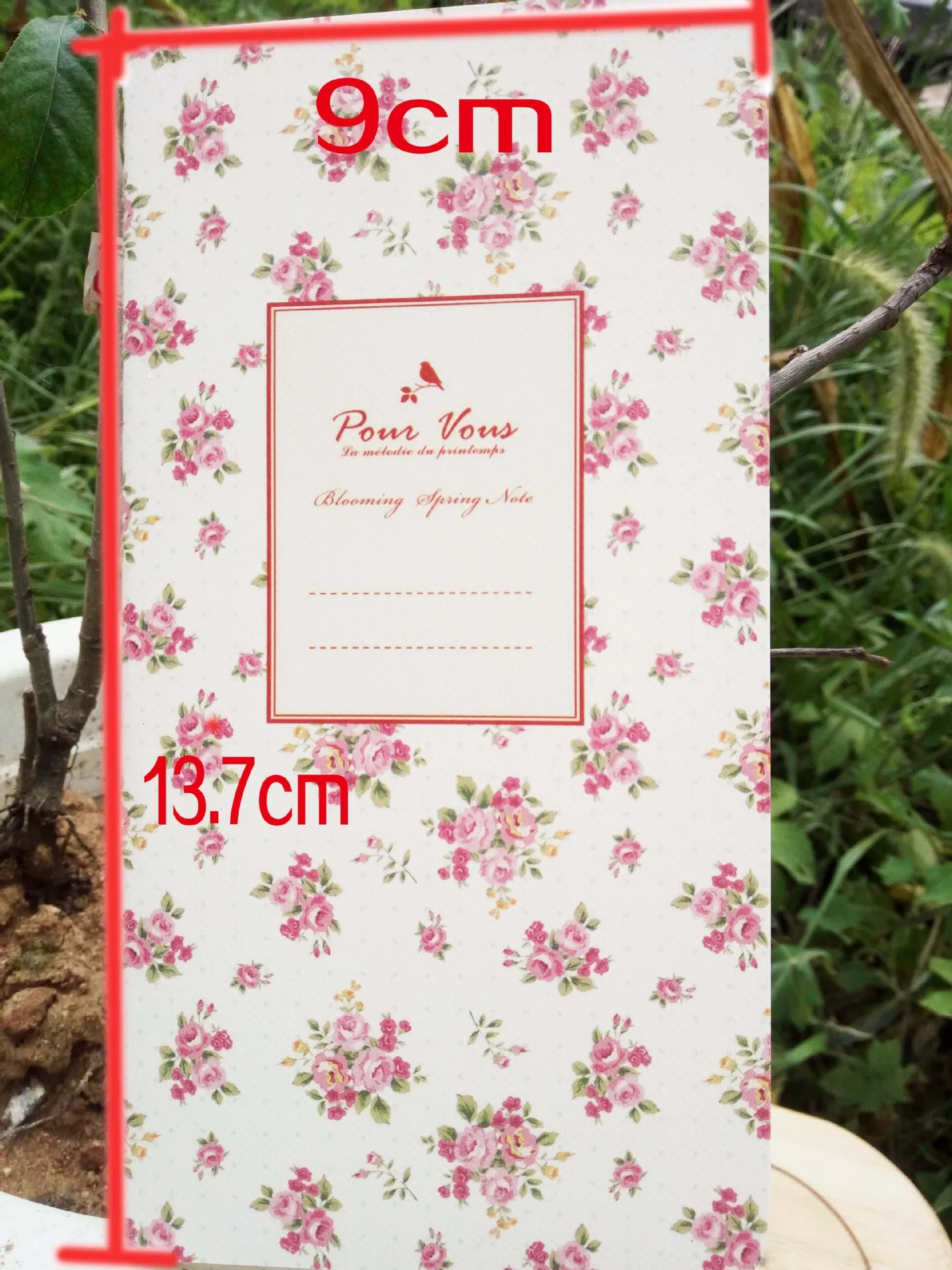 9x13.7cm Small Flower Cover Notebook Portable 24 Sheets Blank Lined Paper Journal Diary Sketchbook for School Office Stationery