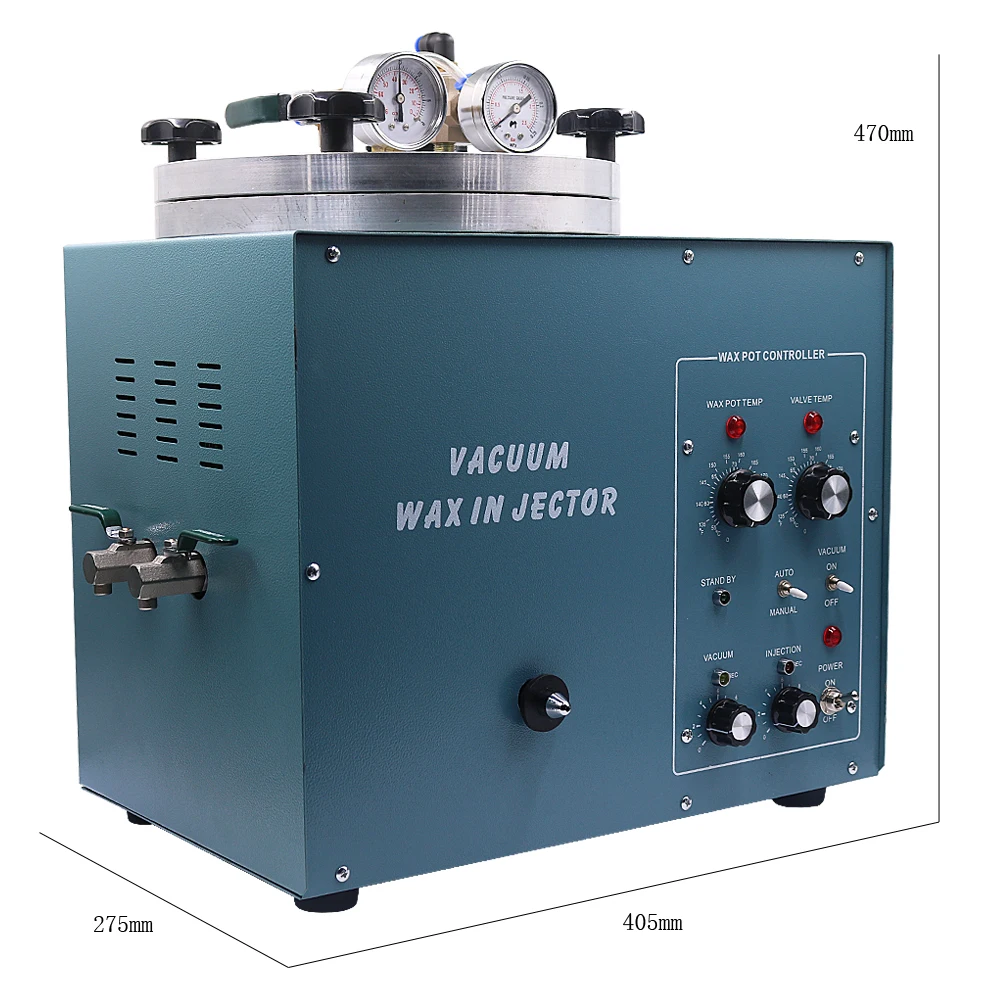 PHYHOO Square Vacuum Wax Injector Casting Machine Jewelry Digital Quartet Valve Hand Grasping Machine 110V/220V