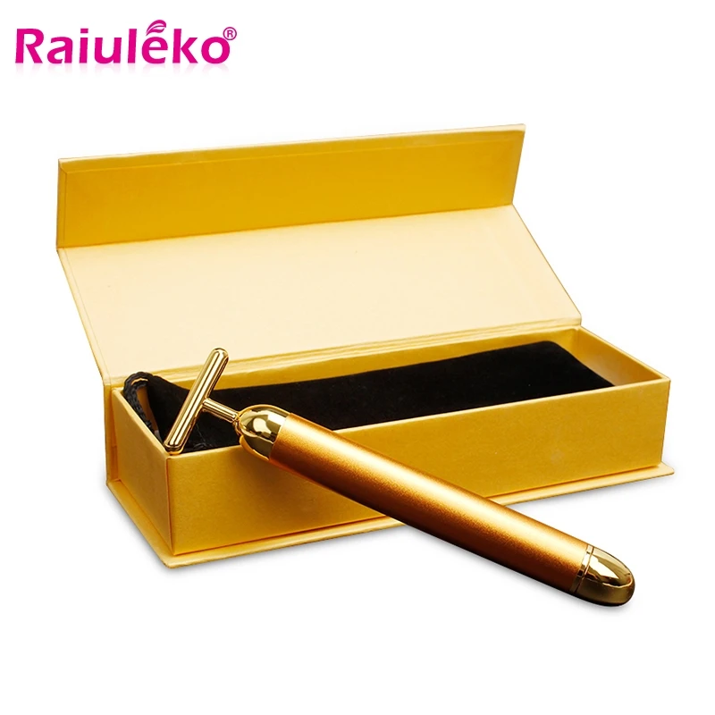 Slimming Face care 24k Gold Facial Wrinkle Lift Bar Vibration Beauty Equipment  Facial Roller Massager Vibration Energy Bar