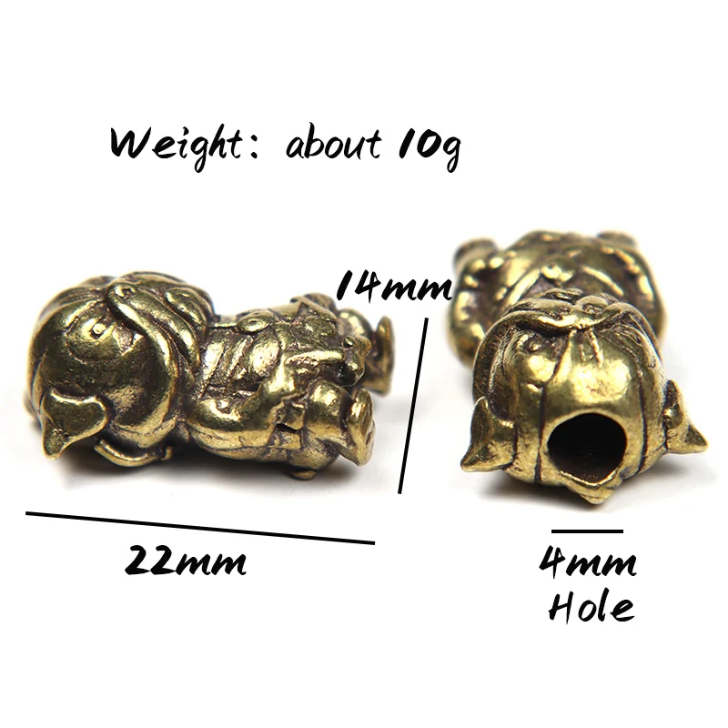EDC DIY French Bulldog Dog Police Knife Beads Pendant Jewelry Vintage Brass Puppy Paracord Accessories Backpack Lanyard Decors