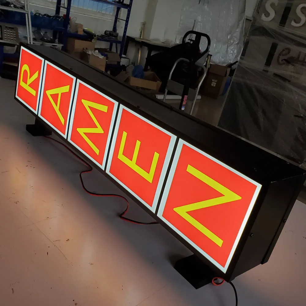 Restaurant Acryl Metalen Led Licht Box Double Side Verlichte Waterdichte