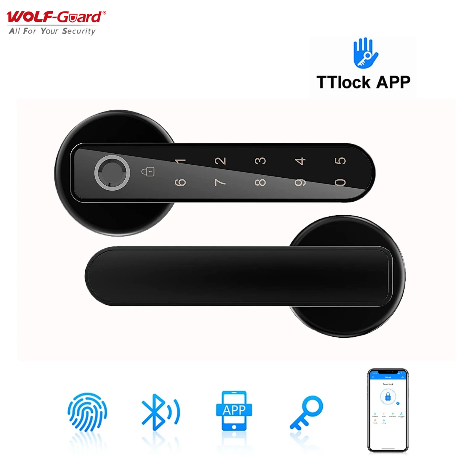 

TTLock APP Smart Fingerprint Lock WiFi Blutooth remote control biometrics password code Door Lock with mechanical key