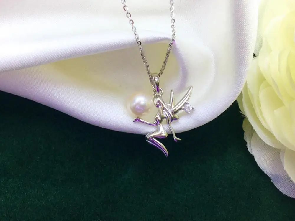 

Angel Cute 925 Sterling Silver Pendant Mountings Findings Jewelry Fittings Accessories Parts for Pearls Stones Crystal Coral