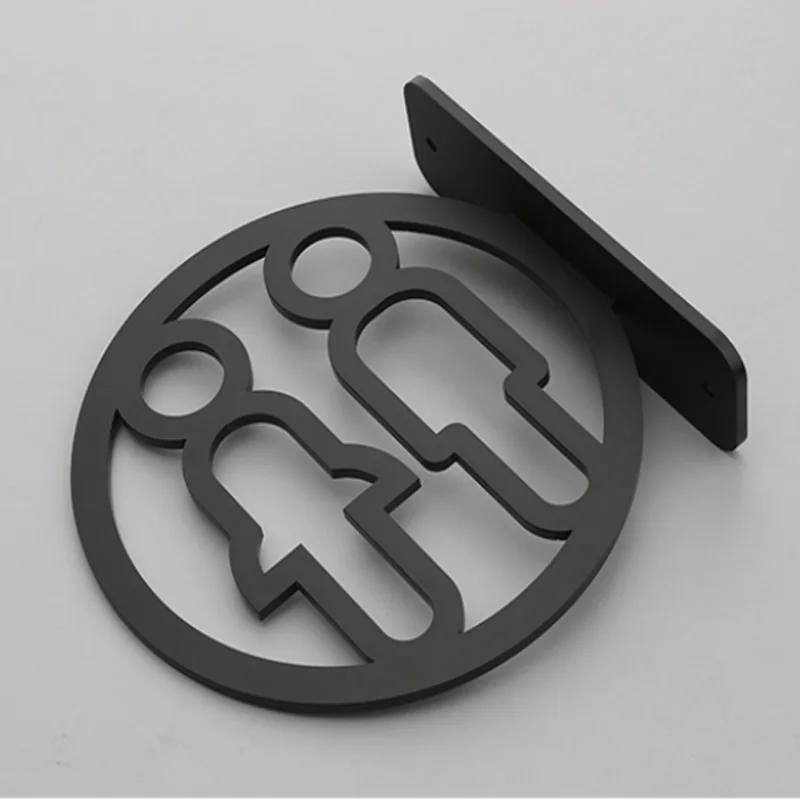 Toilet Signs Restroom Sign Bathroom Sign Acrylic Adhesive Backed Unisex Bathroom Door Symbol for Hotels Shops Parking Lots