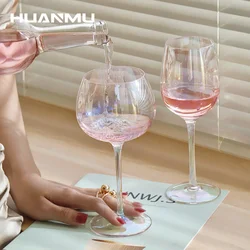 European Style Rainbow Goblet Crystal Red Wine Glass Wedding Cocktail Glasses Champagne Sparkling Wine Glass Home Bar Utensils