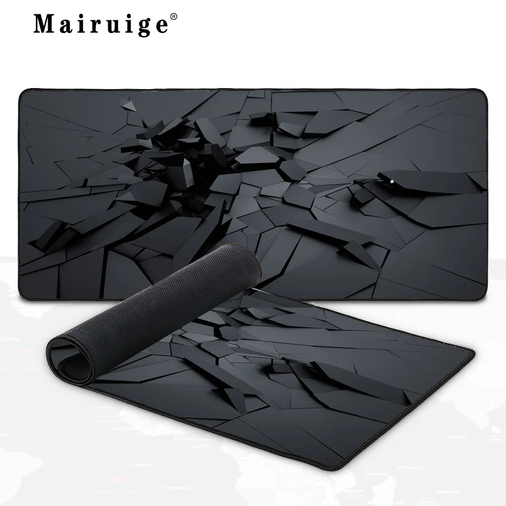 Mairuige Mouse Pad Accessories Black Triangle Exquisite Black Seam Gaming Mouse Pad Computer Notebook Office Non-slip Mousepad image 2