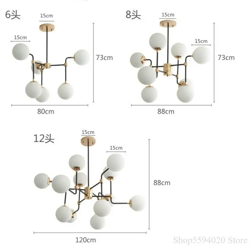 Imagem -05 - Nordic Criativo Feijão Mágico Bola de Vidro Lustre Sala Jantar Sala Estar Pendurado Lâmpada Moderna Decoração do Salão Lâmpadas Pingente