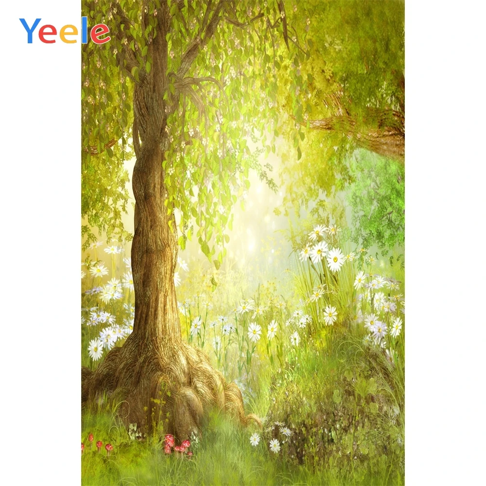Yeele春の妖精夢のような魔法の森のキノコ写真撮影の背景パーソナライズ写真写真スタジオの背景