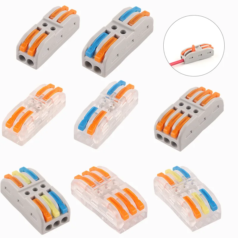 Universal Fast Home  Compact Wire Connection Connector Terminal Block 222 TYPE Quick electrical Wiring Connectors