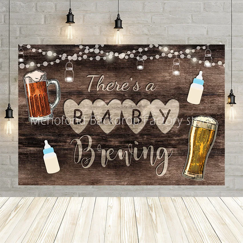 Mehofond Baby Shower Invitation Backdrop Retro Baby Bottle Beer Light Board Photography Backgrounds Studio Photophone Decor Prop