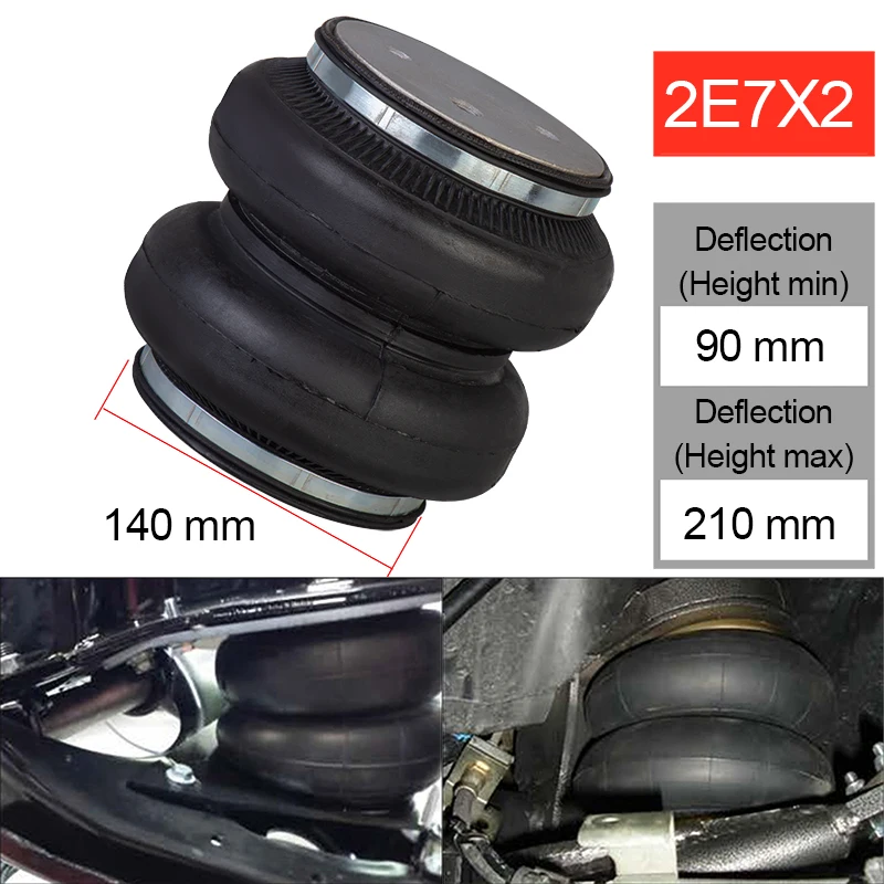 2E7X2 Double convolute air spring airbag Air Ride Suspension Bag pneumatic bag shock absorber