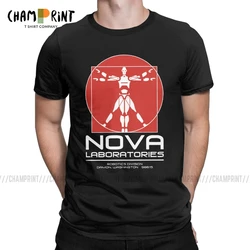 Awesome Nova Laboratories Short Circuit T-Shirts Men 100% Cotton T Shirt Johnny 5 80s Retro Robot Movies Tee Shirt 6XL Tops