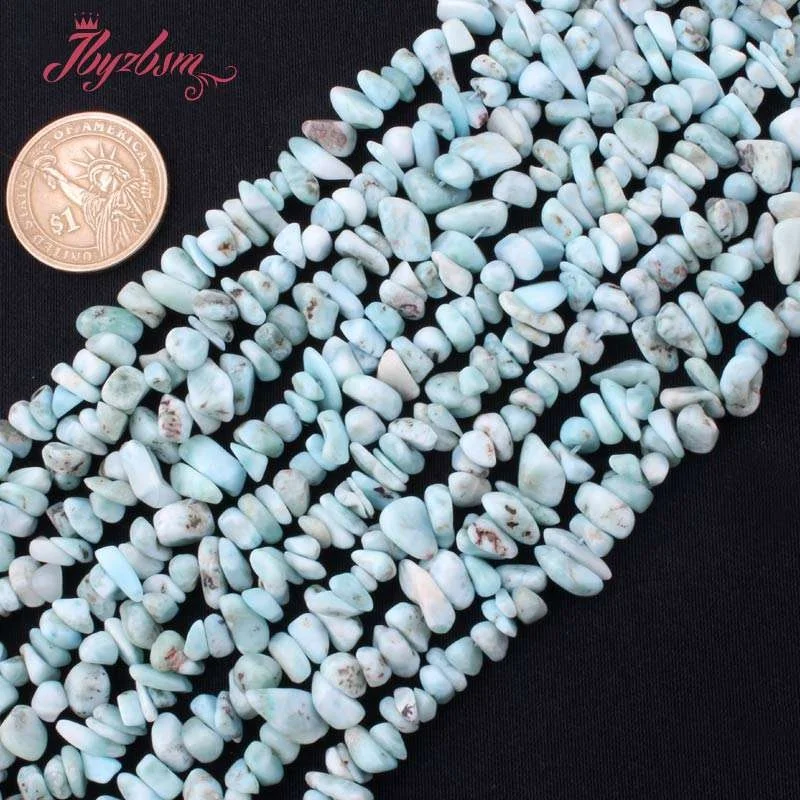 3x6-5x9mm Irregular Blue Larimar Chips Beads Natural Stone Beads For DIY Necklace Bracelets Jewelry Making 15\