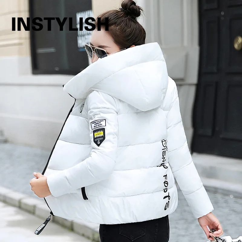 Women Winter Parkas Hooded Thick Warm Short Coat Elegant Slim Cotton Padded Jacket Korean Casual Outwear Female Clothes Street