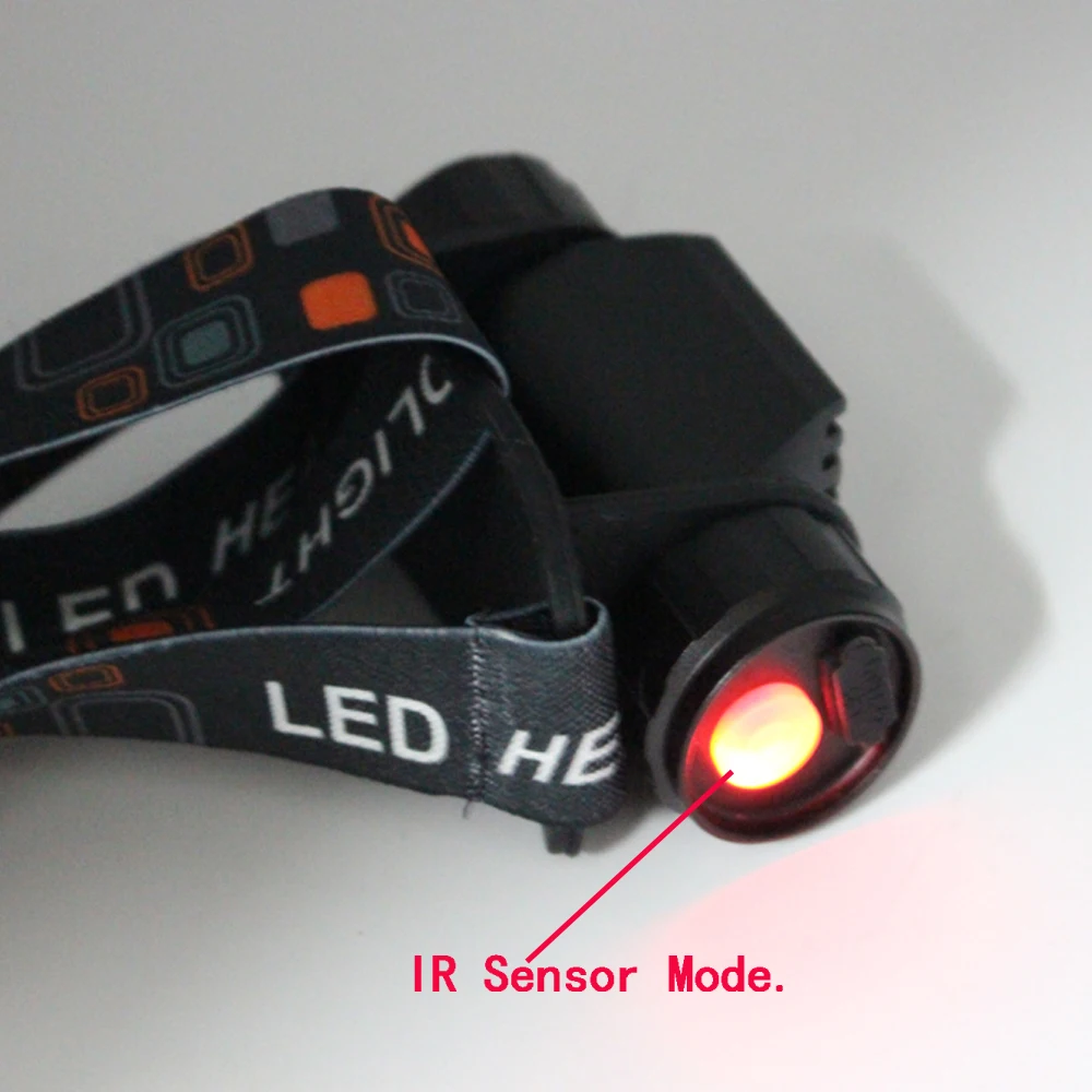 Lampu Depan Induksi LED Kuat Lampu Depan Mini Sensor IR 2 Mode USB Isi Ulang Lampu Senter Pencarian Berkemah Lampu Pancing