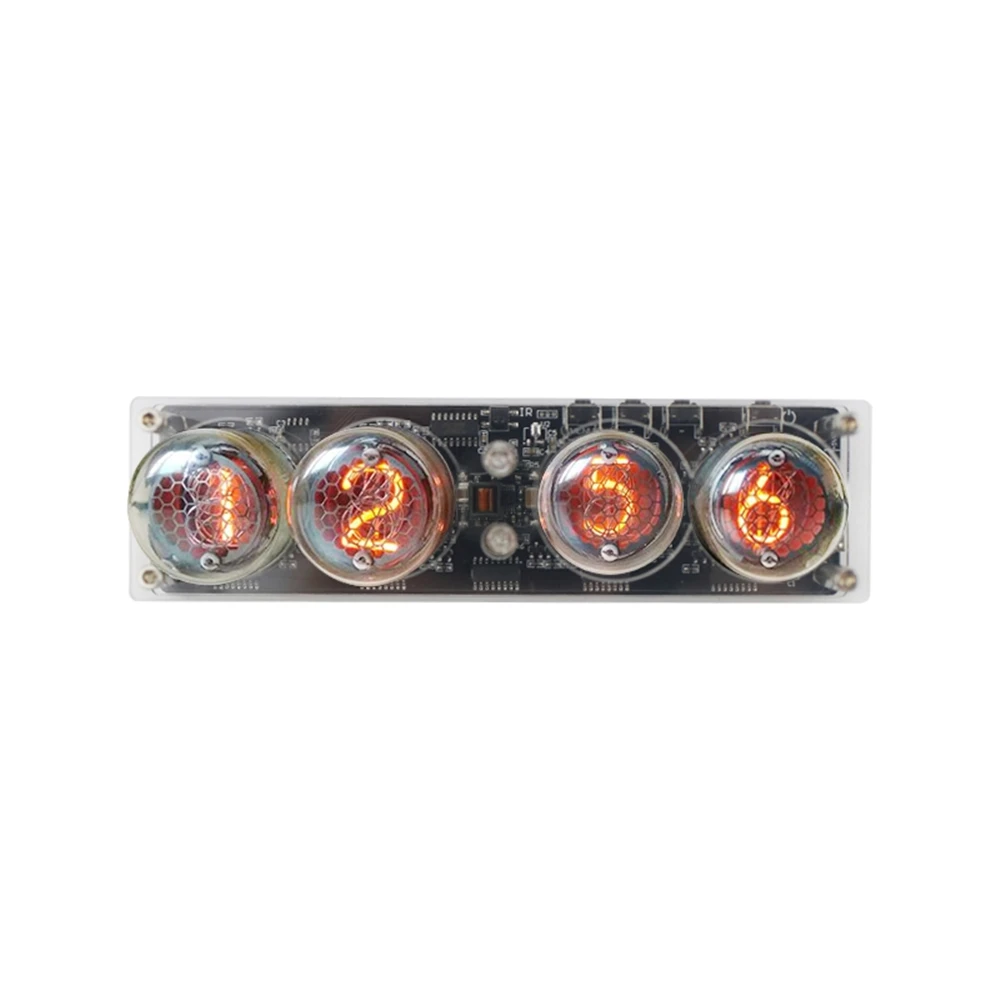 4-bits Glow Tube Nixie Clock QS30-1 SZ3-1 Tube Advanced Version Remote Control LED Backlight Audio Accessories DC5V  no tube