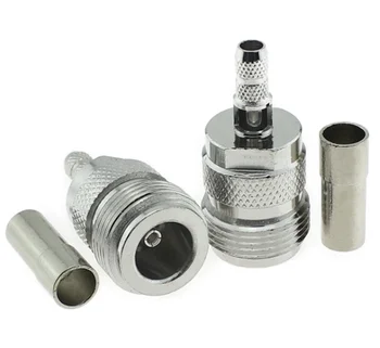 10Pcs N Vrouwelijke Jack Krimp RG58 RG142 RG400 LMR195 Kabel Rf Connector Adapters