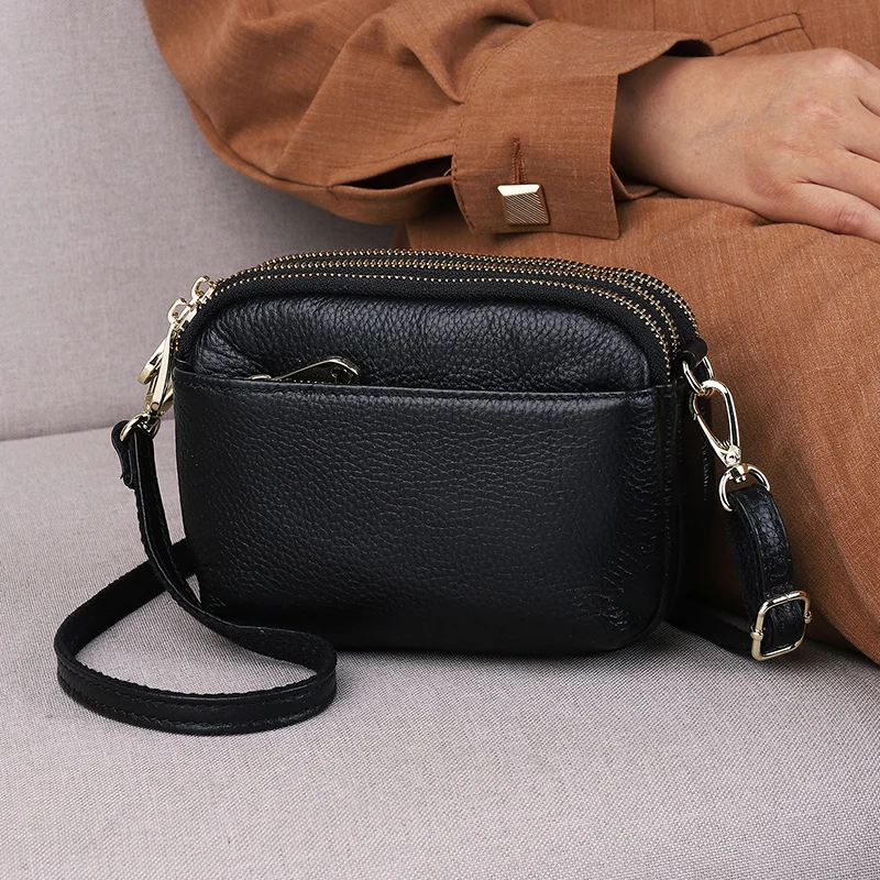 Genuine Leather Shoulder Bags for Women Messenger Crossbody Bag Luxury Handbag Fashion Ladies Shopping Totes Female Party Purse