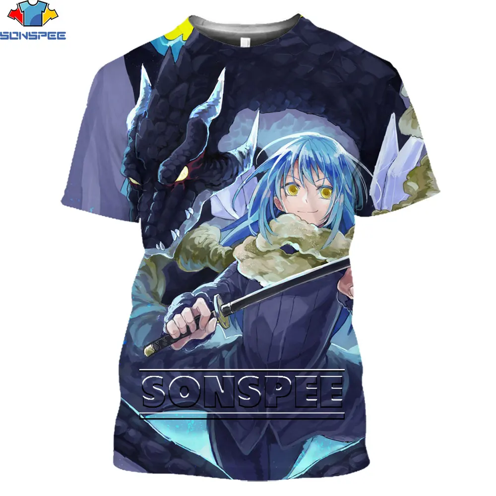 SONSPEE Anime That Time I Got Reincarnated as a Slime Shirt 3D Printing Men Women's  Harajuku Man Oversized T-shirts Kid T-shirt