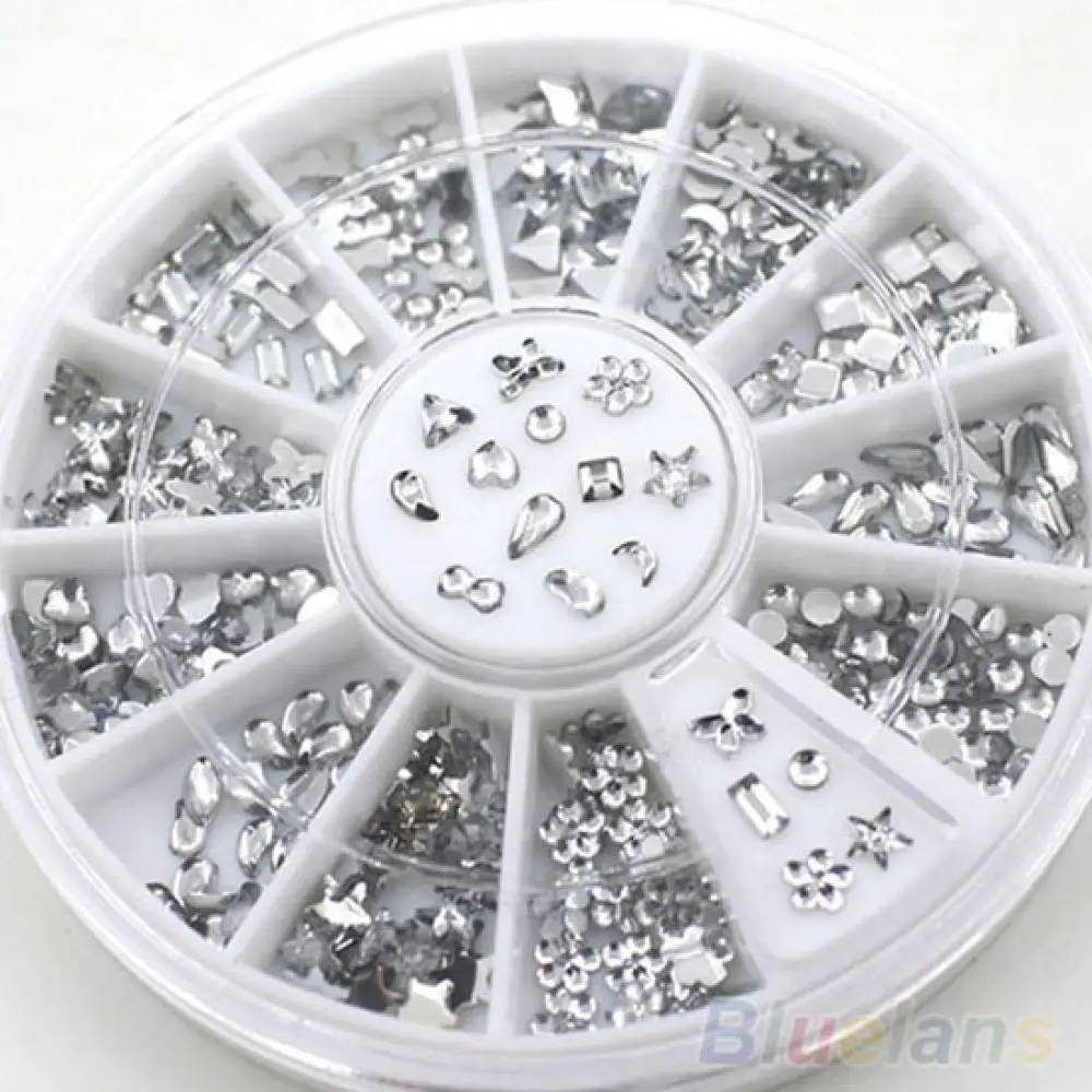 2021 Chic Star Flower Heart Rhinestone Manicure Nail Art Decal Tips Glitters Stickers