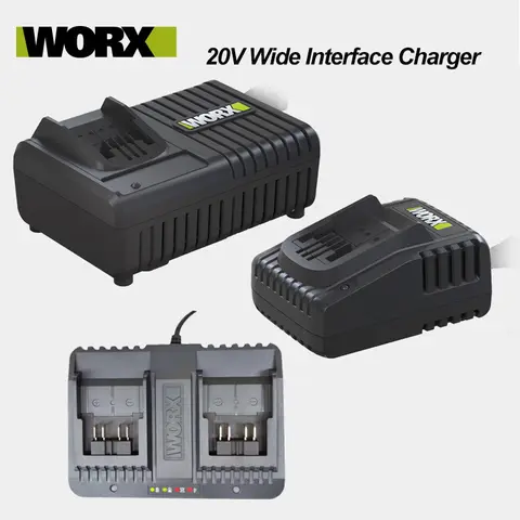 WORX 20V 배터리 충전기 와이드 인터페이스 고속 충전 WA3924 WA3927 WA3922 전자 액세서리 전동 공구