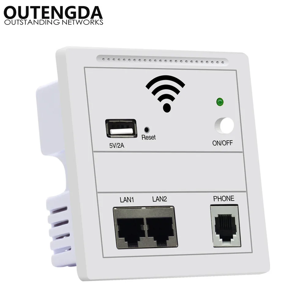 300Mbps 86-TYPE Europe In Wall AP Repeater Wall Socket WiFi Router Access Point Wireless Embedded panel AP 802.3af Standard POE