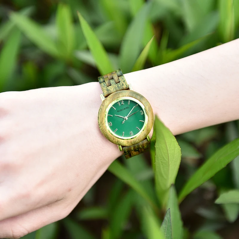 Zegarki damskie BOBOBIRD-Reloj de lujo para mujer, pulsera hecha a mano, 3 colores, regalo personalizado para novia