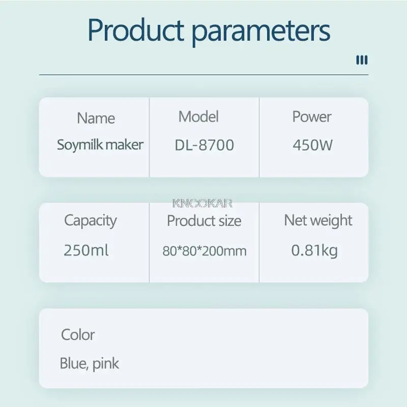 ماكينة حليب الصويا بقوة 220 فولت ، عصارة كهربائية محمولة ، ماكينة صنع عجينة حليب الصويا والأرز قابلة للتسخين ، فلتر عازل خالي 250 مللي