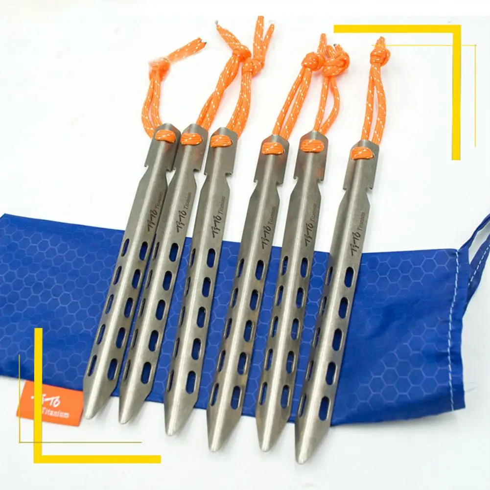 1PC Ultralight Titanium Tent Pegs Outdoor Camping Tent Stakes for Sand Heavy Duty Portable Tent Nail for Garden Picnic